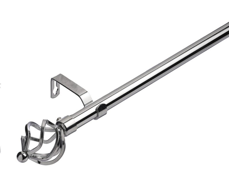 Ragsdale "19 mm Extendable Metal Curtain Poles ", 6cm H x 320cm W x 10cm D, Chrome