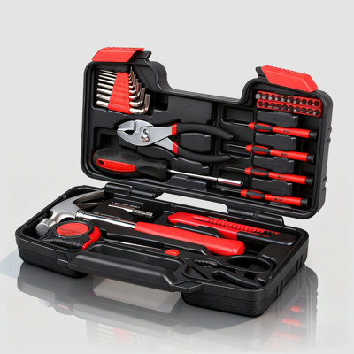 39 Piece Household Tool Set, Essential Home Repair Set With Storage Case For Home Garage Dormitory