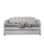 Lit de jour en velours Peridot Dove Grey avec couchette (simple)