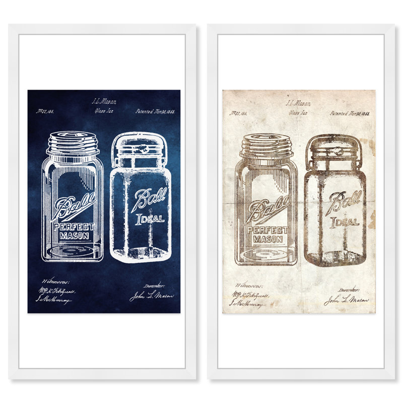 Mason Jar - ensemble de 2 reproductions de cadres photo simples