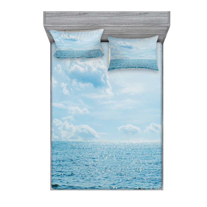 Clouds Microfiber Sheet Set, Full Sheet Set with Fitted Sheet