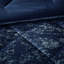 Literie en velours bleu marine pour lit simple/simple XL, lavable à la machine, couette et oreiller à motifs de losanges, housse lavable