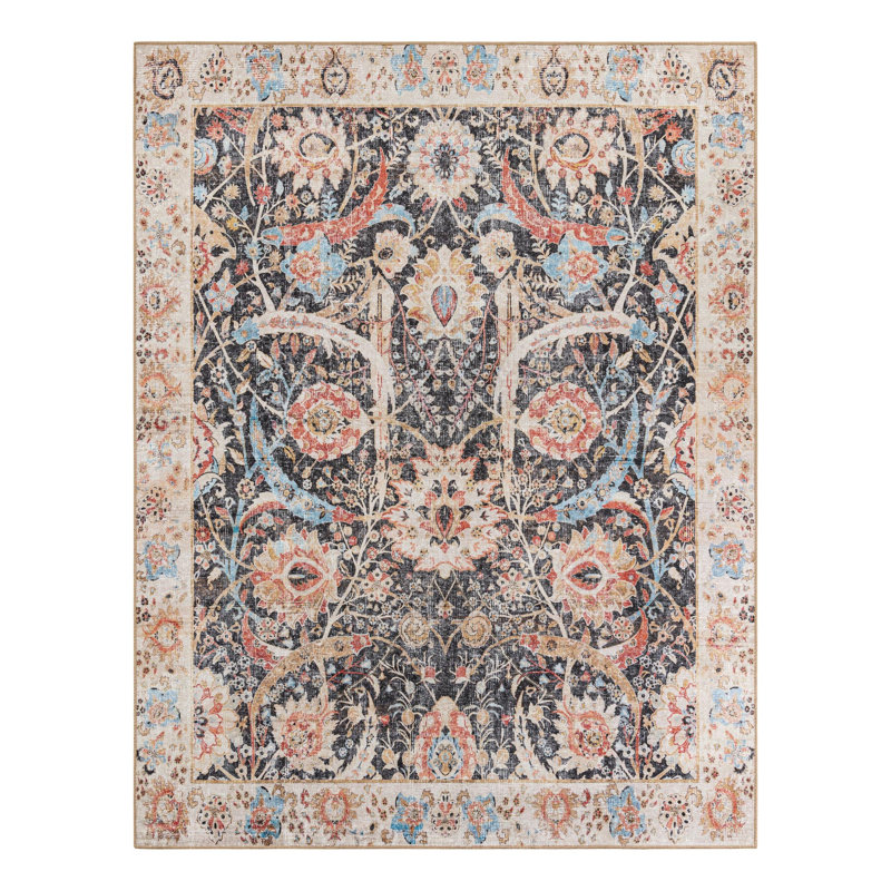 Matilynn Performance Chenille Floral Indoor Rug, Rectangle 7'10" x 10'