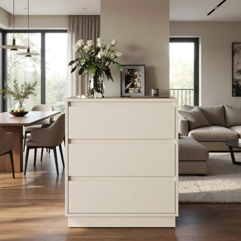 Ensemble de 2 tables de chevet en bois Morden de 23,6 po de large avec 3 tiroirs