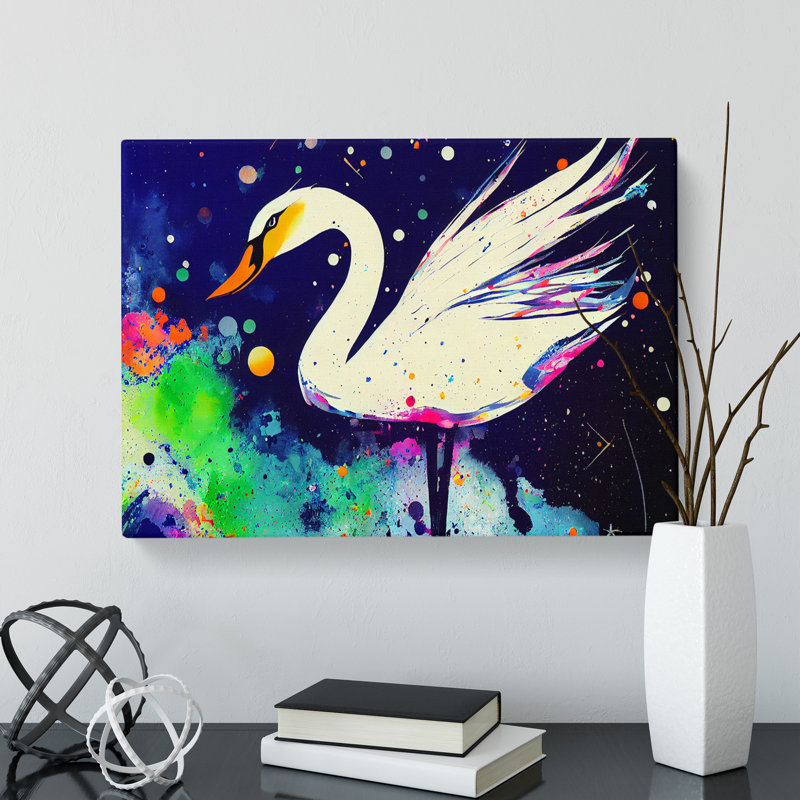 Swan Splash Vol.5 Abstract - Wrapped Canvas Print, 40cm H x 60cm W x 3cm D