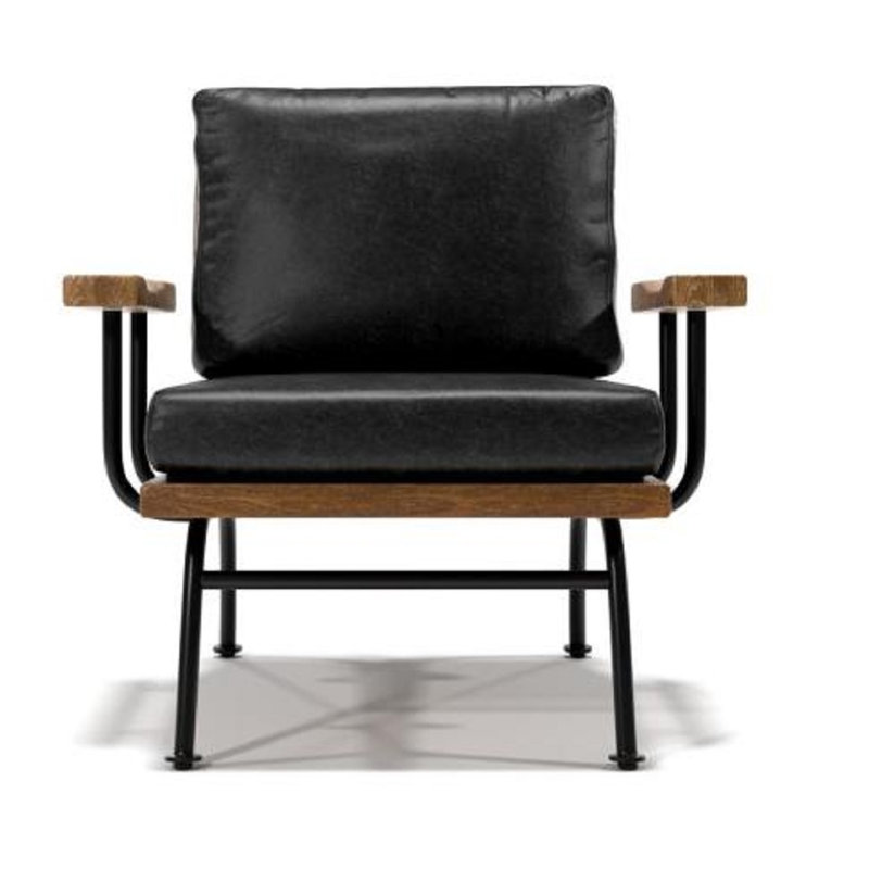 Fauteuil l 35 po Avtandil, Similicuir gris foncé