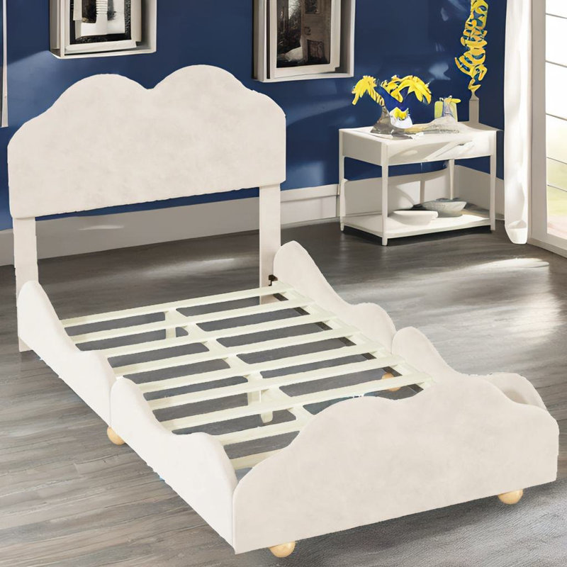 Lit plateforme 39,5 po Naylani, Double, Beige