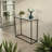 Pix Nesting Plant Stand Table Set Of 3, Black Metal, Rectangular Glass