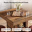 Table de bar carrée 31,5 "avec rangement à 2 niveaux, brun