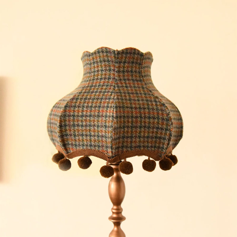 Vintage Nostalgic Fabric & Wrought Iron Floor Lamp