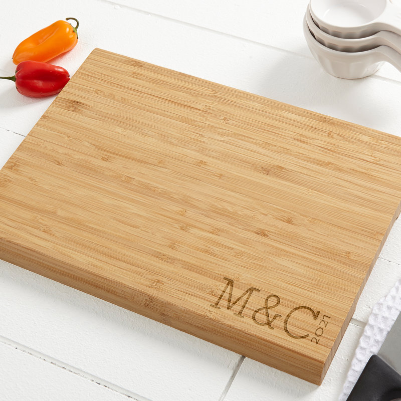 Planche à découper en bambou personnalisée, H 1 po x l 10 po x L 14 po