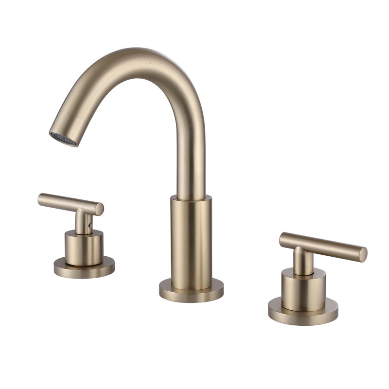 Widespread 2-handle Bathroom Faucet, Brushed Gold