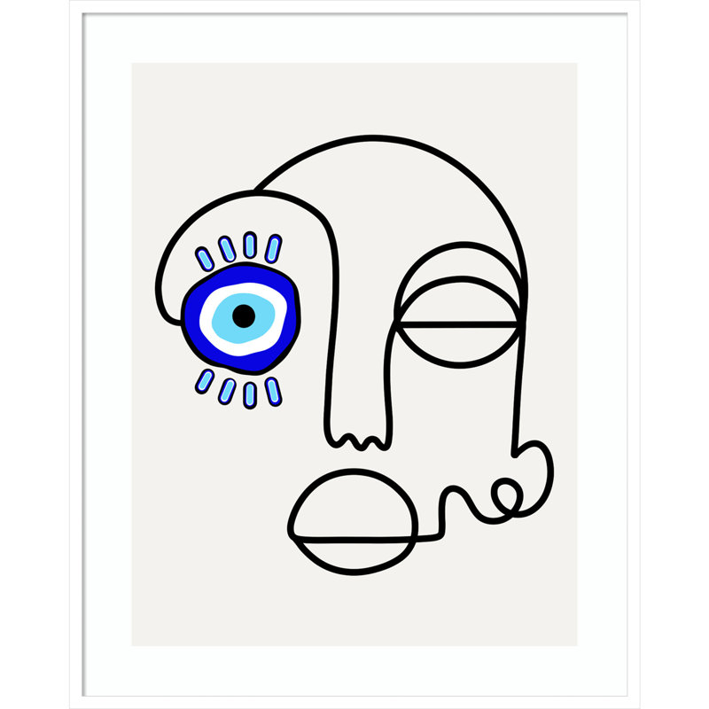 No Evil Permise - Reproduction d'art graphique sur papier encadré, H 41 po x l 33 po, Blanc
