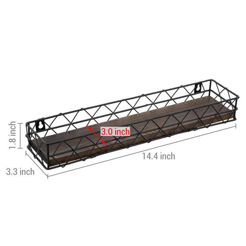 3 Piece Wall Decorative Spice Rack Set with Wood Base