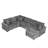 Grey 112.2" Sectional With Pull-Out Bed, Charging Sockets & For Living Space In Storage Functions Area-1725484090