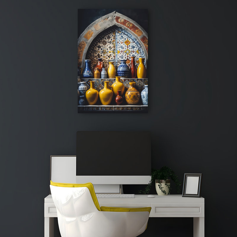 Vibrant Vessels Colorful Traditional Vibrant Wall Art Print 1 Piece Wrapped Canvas Wall Art, 45.72cm H x 30.48cm W
