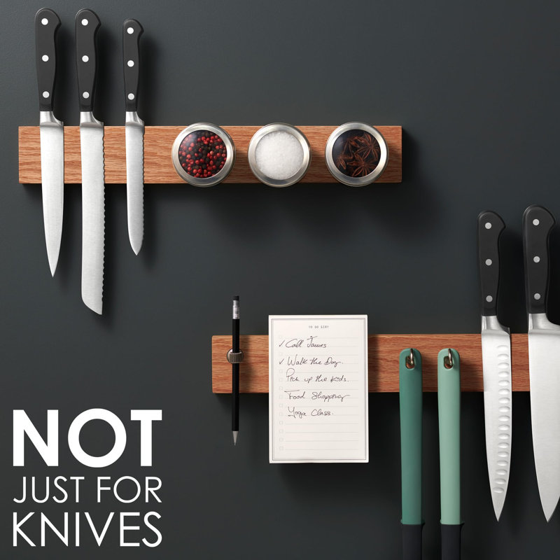 TAKKUI 6x2x1 Magnetic Knife Holder, Oak