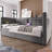 Twin Size Daybed, Hydraulic Storage Twin Bed Frame With USB & Type-C Charging, Bed Frame With Wooden Slats And Tufted Sofa Back(Without Mattress)-43090390