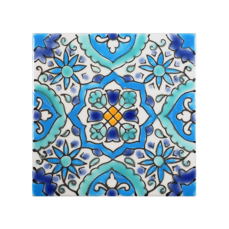 Mediterranean Blue and White Ceramic Decorative Wall Tile