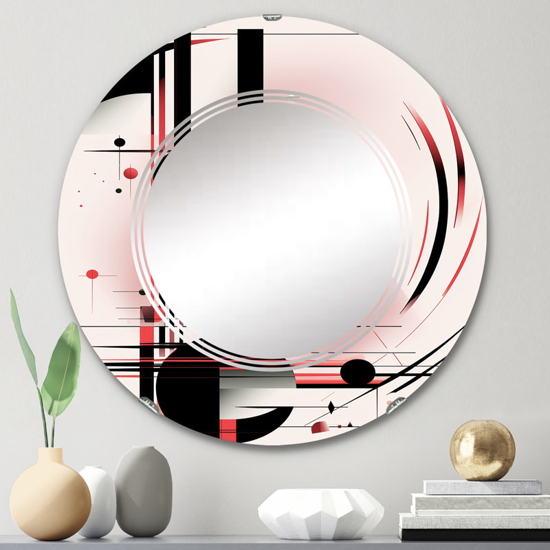 Dobro - Miroir mural moderne rond, 24 po x 24 po