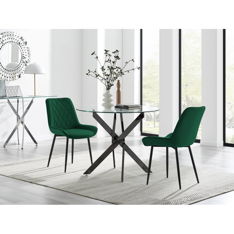 Bernell 2 - Person Dining Set, Green/Black