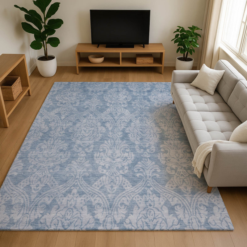 Tapis damassé Honig AMF1659 de qualité supérieure lavable à la machine, Rectangulaire 8 pi x 10 pi