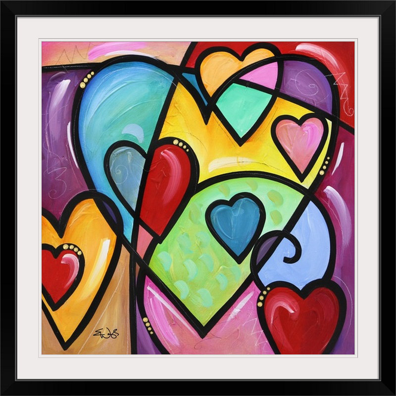 « iii » par eric waugh, impression A Lot of Heart, H 28 x l 28 po x P 1 po, Cadre noir