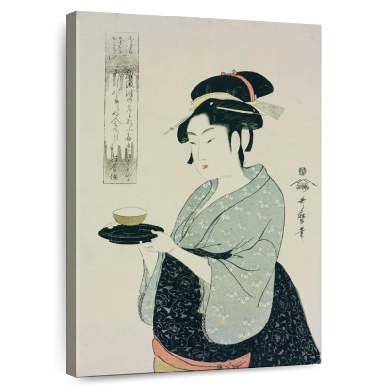 Leisha Naniwaya Okita servant une tasse de thé, H 24 po x l 16 po
