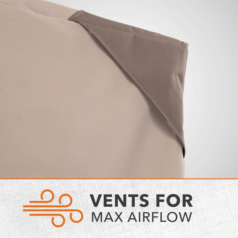 Beige Heavy-Duty Weather-Resistant Patio Chaise Lounge Covers, Set of 2
