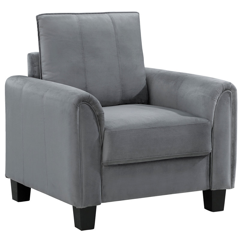 Fauteuil d'appoint rembourré à accoudoirs roulés gris Dixon