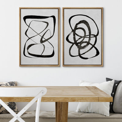 " Green Minimalist " 2 - Pieces on Canvas