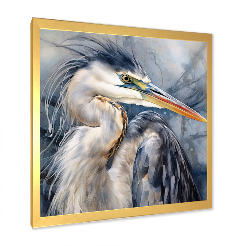 Heron Waterbird II - Heron, impressions encadrées, Doré, H 16 po x l 16 po, Cadre photo unique
