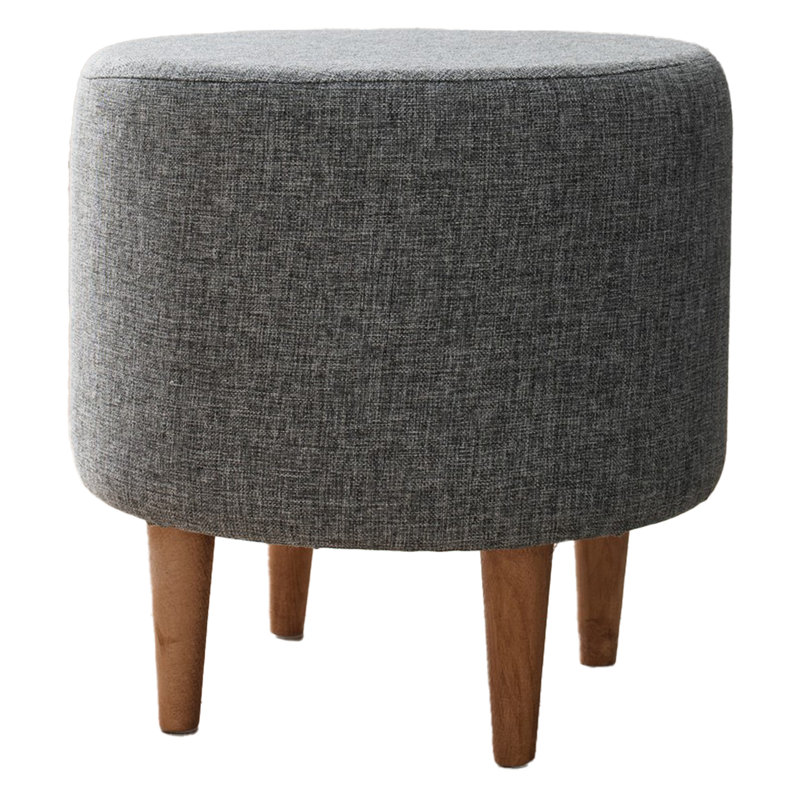 Upholstered Ottoman, Gray Polyester/Cotton