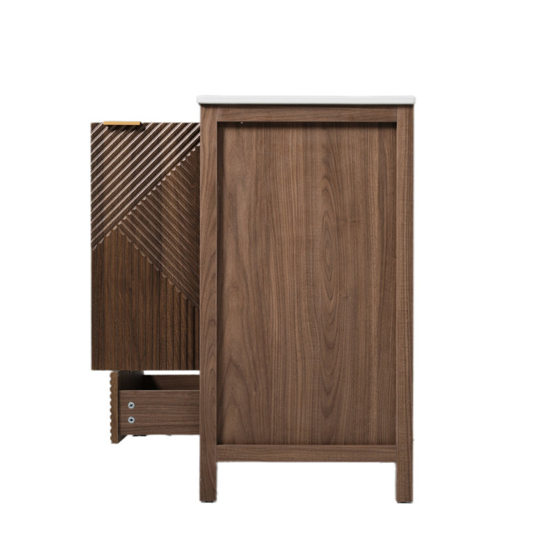 Meuble-lavabo moderne et compact en MDF autoportant, parfait pour les petites salles de bain