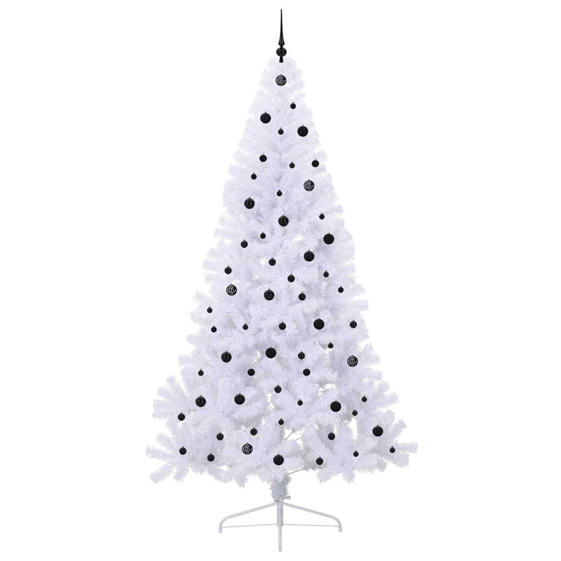 240cm H Lighted Artificial Christmas Tree, Black
