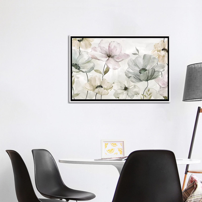 «Garden Grays» par Carol Robinson - reproduction, Pas de tapis, Toile blanche encadrée, H 26 po x l 40 po x 1,5 po
