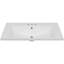 Plateau de meuble-lavabo simple 30 po avec lavabo blanc, 3 trous de robinet, céramique, blanc