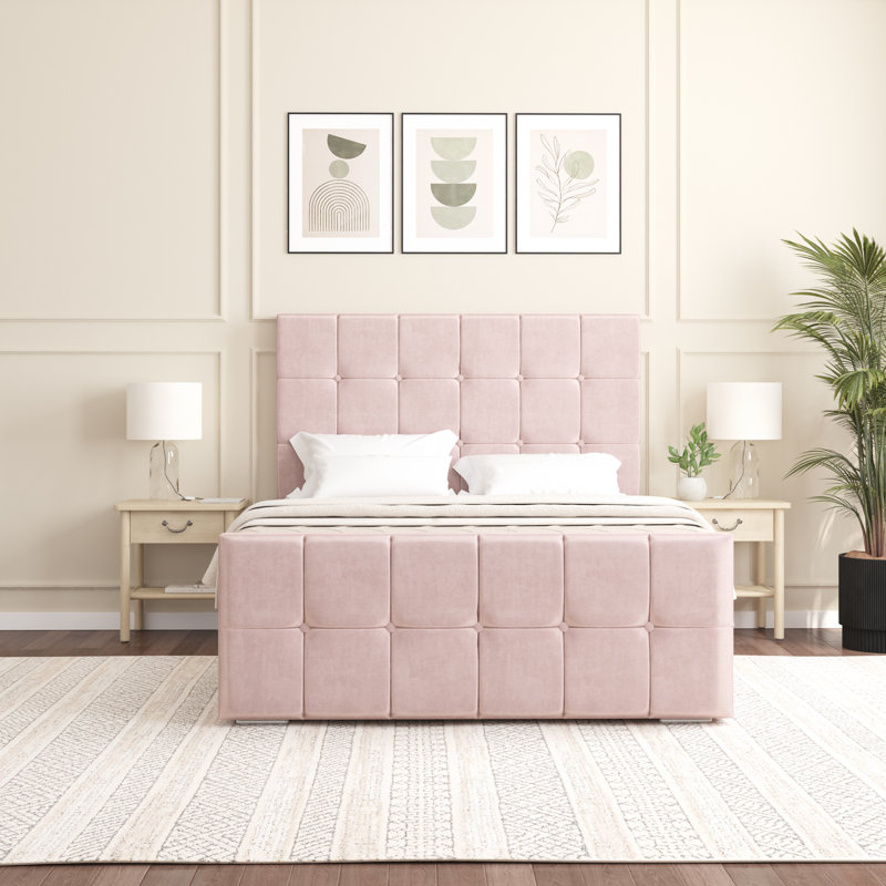 Oakpark Upholstered Bed Frame, Single (3'), Pink