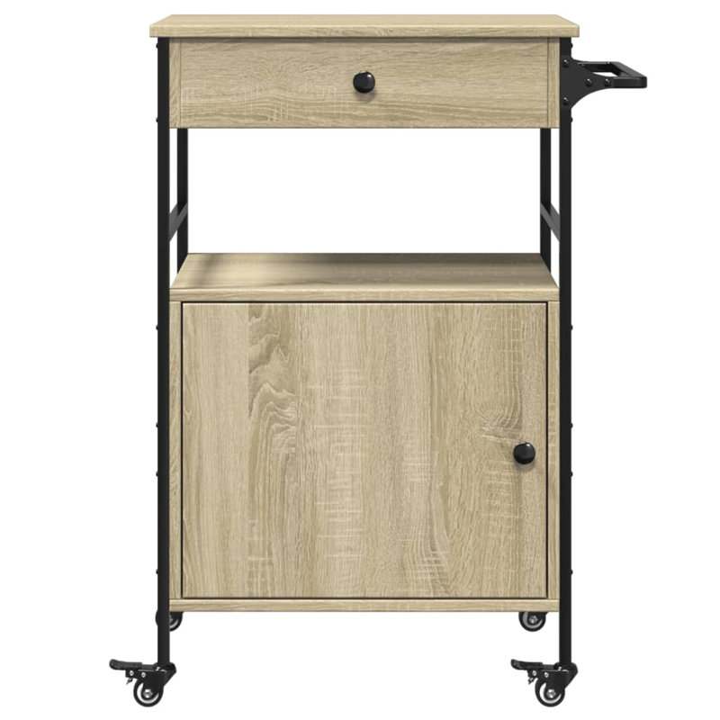 Nevis Metal Bar Cart, Sonoma Oak