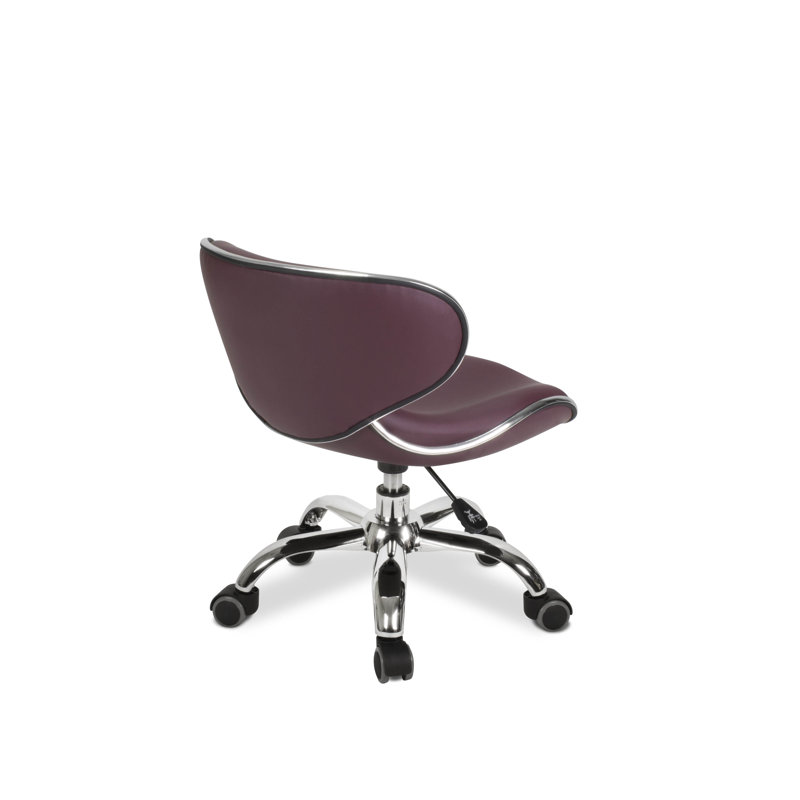Waimes Backed Adjustable Height Ergonomic Lab Stool, Burgundy