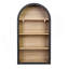 Bibliothèque arquée noire à 4 niveaux avec bibliothèque de 43 po de hauteur et tablettes de rangement-2008907992