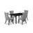 6088F1ABD43B477296333BB99EAF1468 5 Piece Kitchen Table Set Includes a Rectangle Dining Table with Removable leaf and 4 Parson Chairs, Black-123099964-123099960