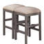 Table de salle à manger rectangulaire à hauteur de comptoir, table, tiroir, 2 tabourets, bois massif beige / blanc avec plateau, glissières à roulement, gris / beige-197828903