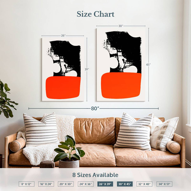 Avery Abstracta Orange, 39" H x 26" W