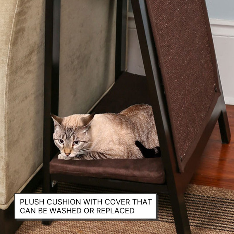 A-Frame Cat Bed, Mahogany