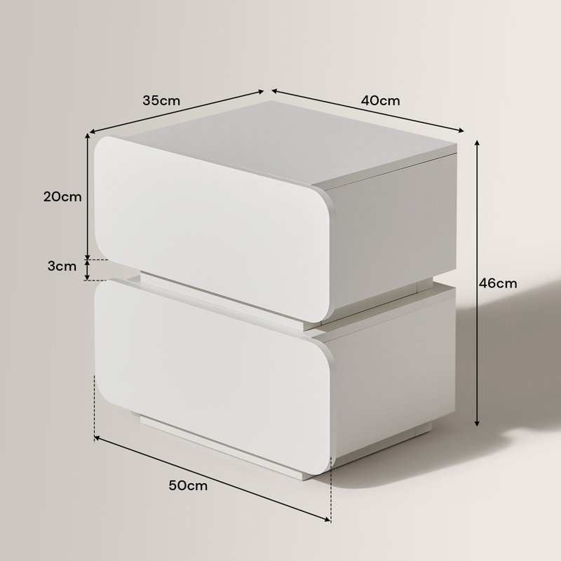 40cm W Manufactured Wood Bedside Table