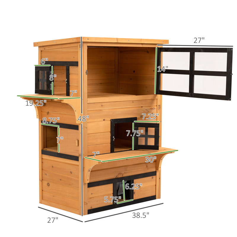 Maison de chat polyvalente pour l'extérieur avec plusieurs fonctions de divertissement pour les amis félins