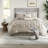 Elegant Taupe King Bedding Sets, Polyester Comforter With Decorative Pillows