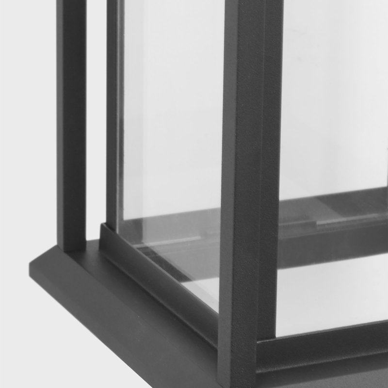 Lanterne moyenne Audley de Génération Lighting , Transparent, Noir texturé