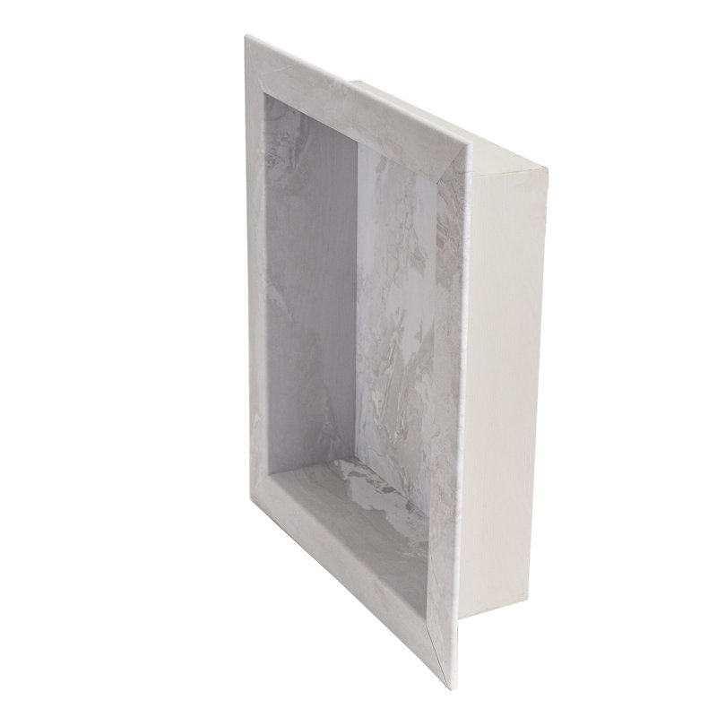 Niche de douche imperméable en vinyle 17,5 po x 15,5 po Palisade, Étain glacé / fjords urbain